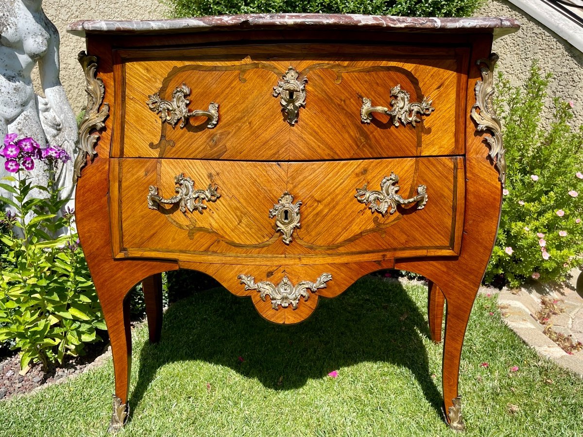 Louis XV Style Marquetry Commode-photo-2