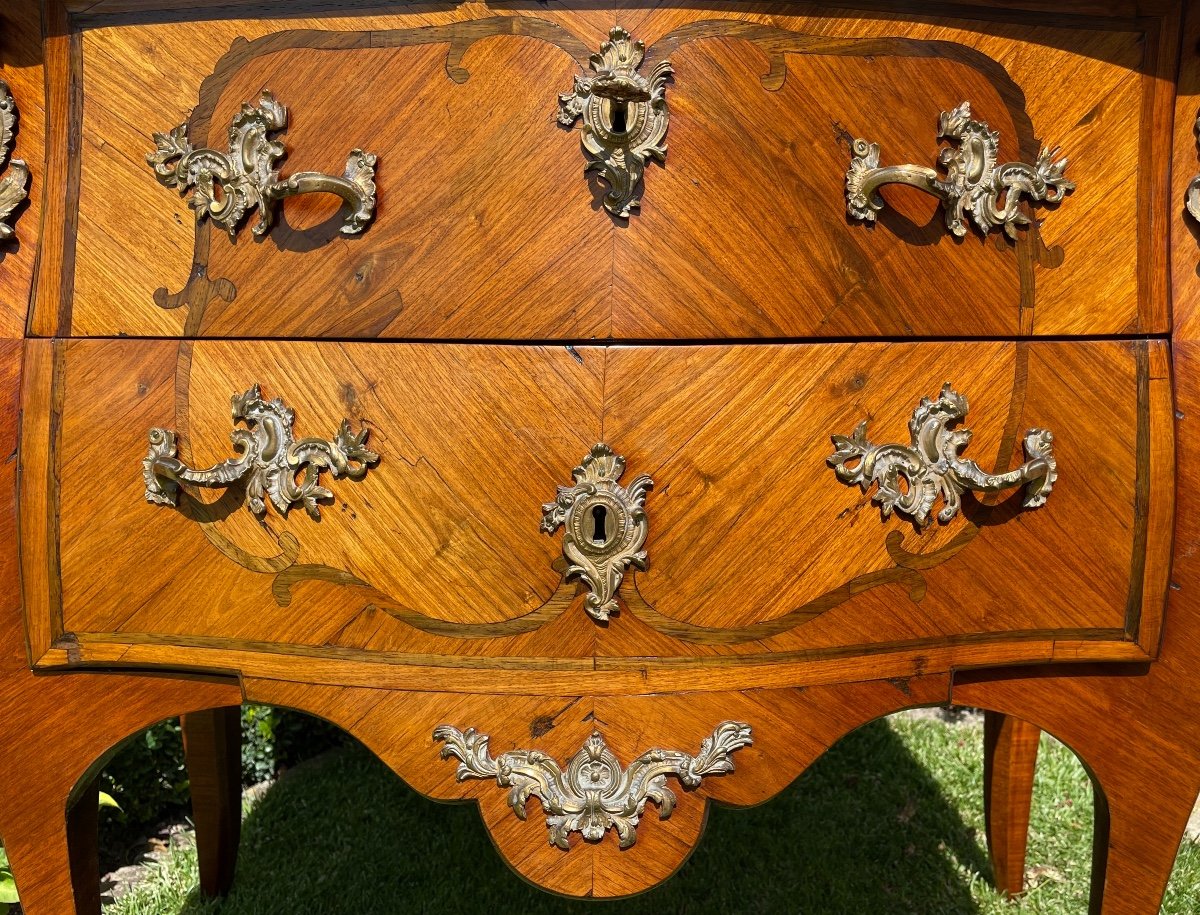 Commode en Marqueterie de Style Louis XV-photo-3