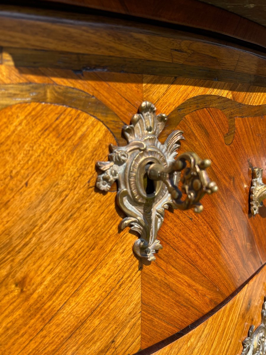 Louis XV Style Marquetry Commode-photo-1