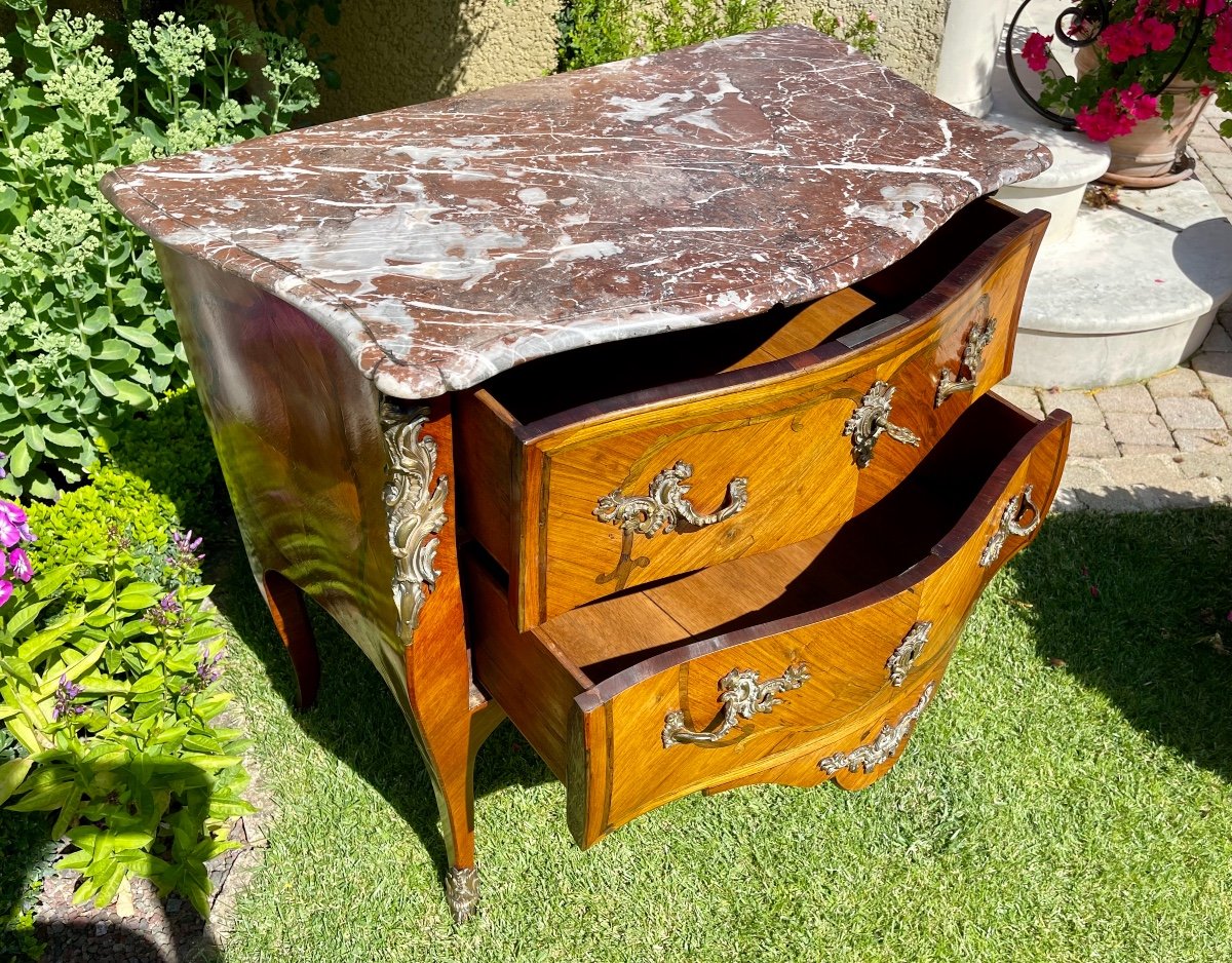 Commode en Marqueterie de Style Louis XV-photo-5