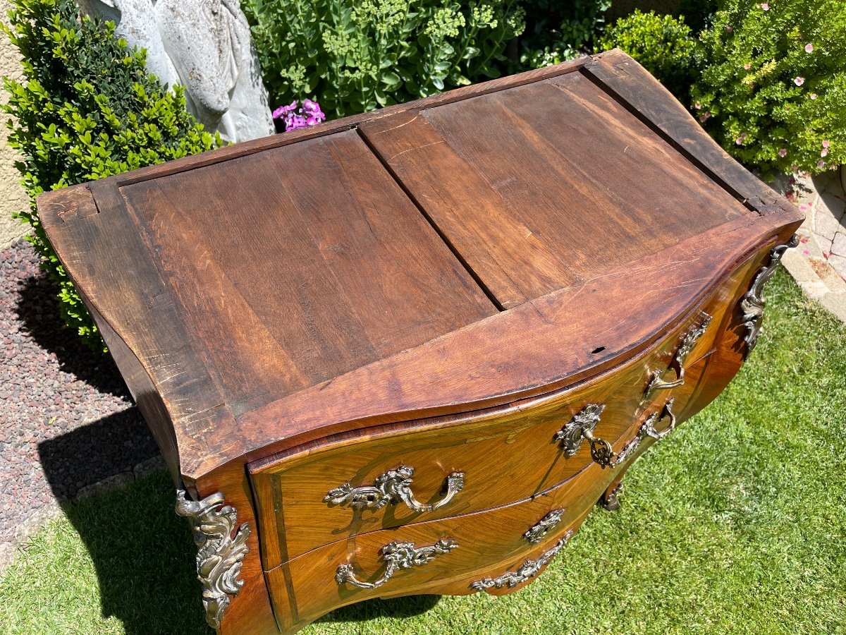 Louis XV Style Marquetry Commode-photo-8