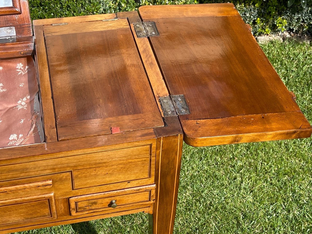 18th Century - Louis XVI Period Marquetry Dressing Table - Directory-photo-4