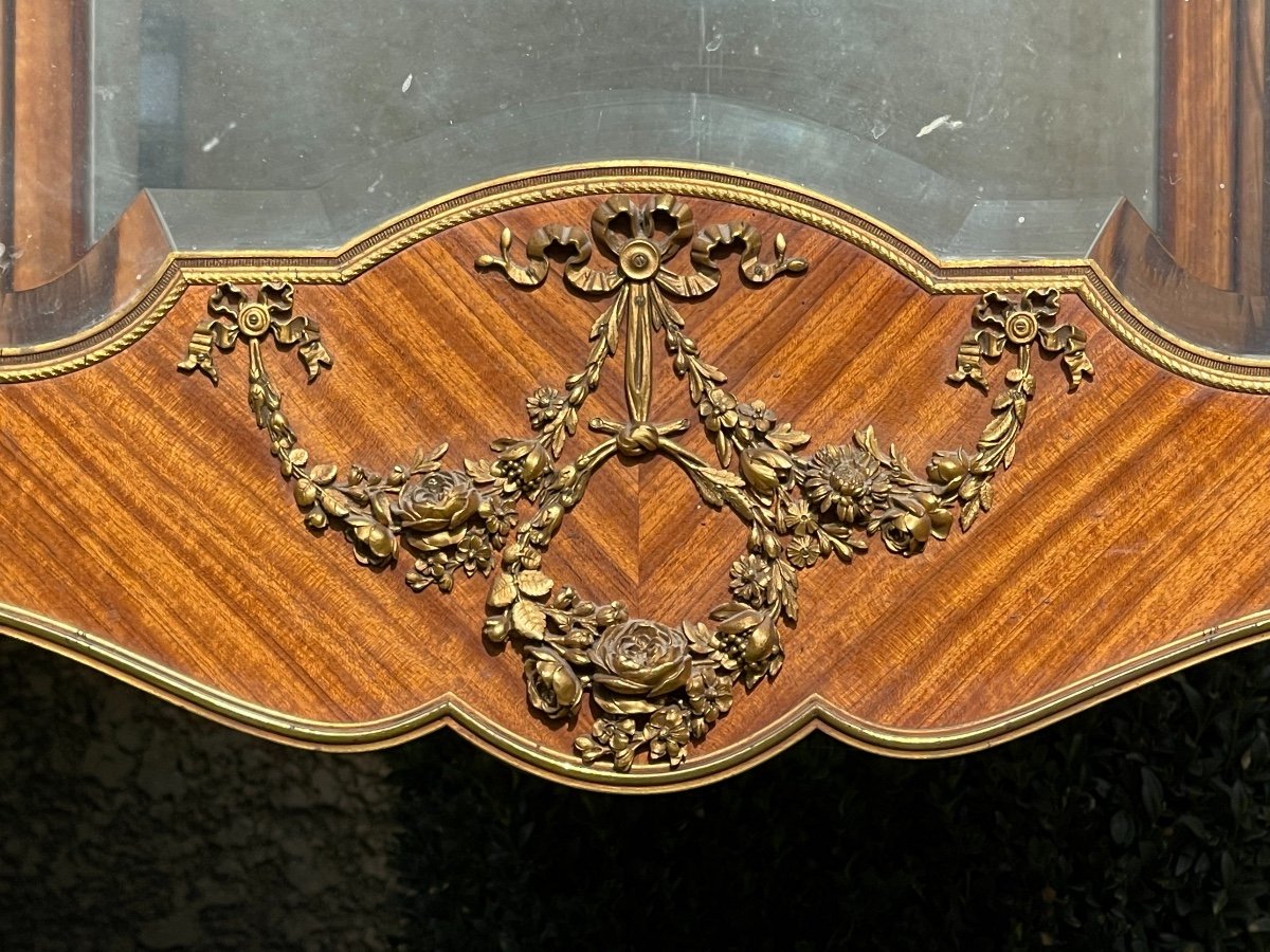 Showcase Marquetry & Bronze Transition Style Louis XV / Louis XVI-photo-2