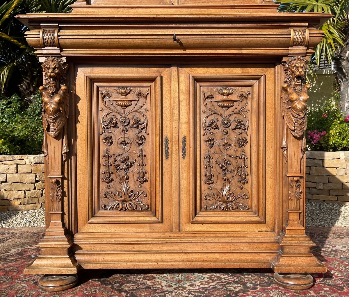 Renaissance Style Carved Walnut Sideboard-photo-2