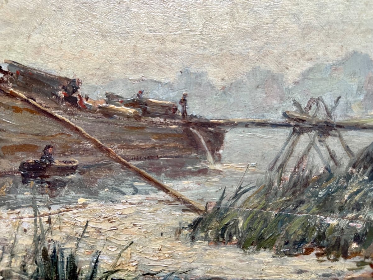 G. BOUZAR - « Péniche sur la Seine à Bois-Le-Roi » 1918-photo-1