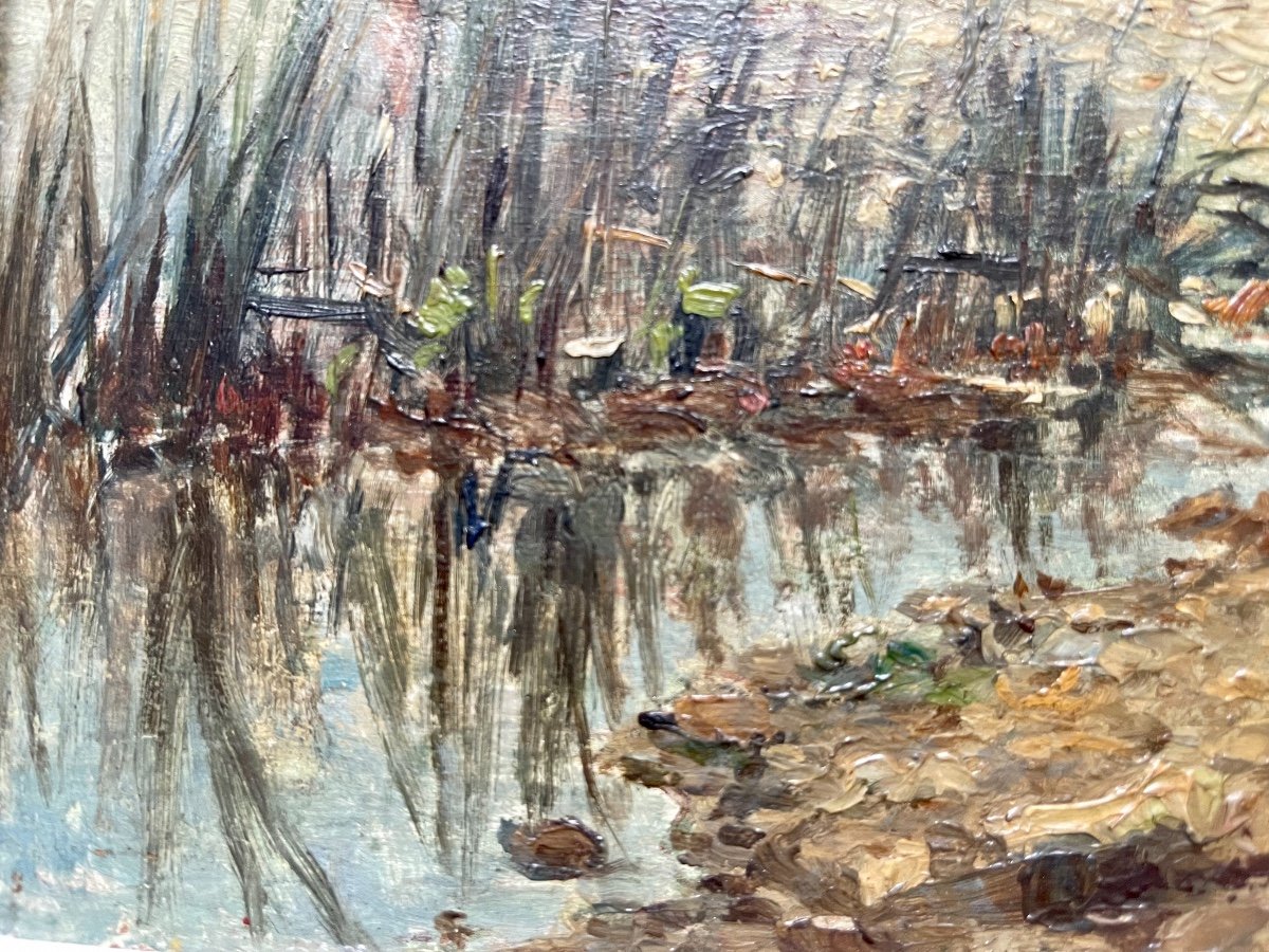 G. Bouzar - « barge On The Seine In Bois-le-roi » 1918-photo-3