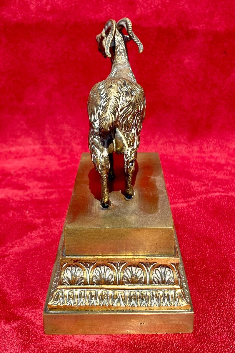 Gilt Bronze Inkwell With Ibex-photo-3