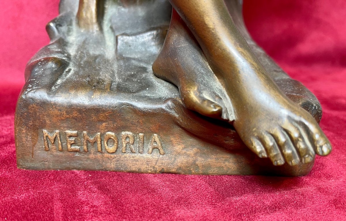 Emile-louis Picault - Bronze « memoria » Or The Heart Remembers-photo-4