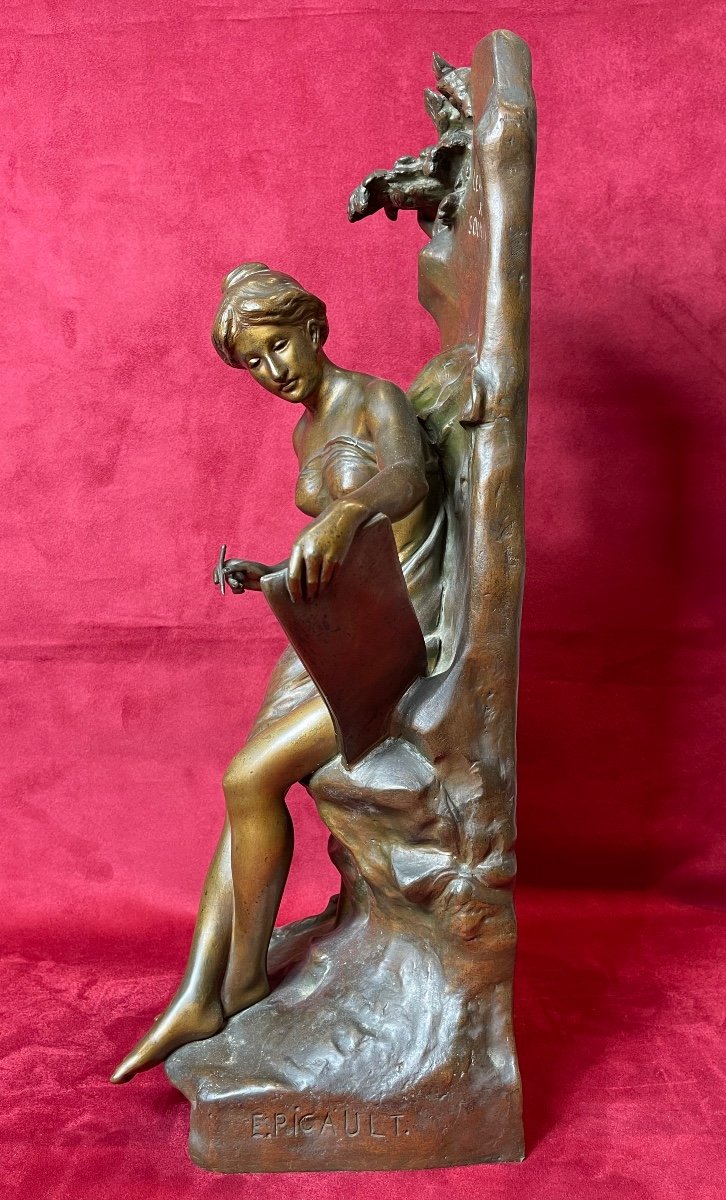 Emile-Louis PICAULT - Bronze «MÉMORIA » ou Le Coeur se Souvient-photo-6