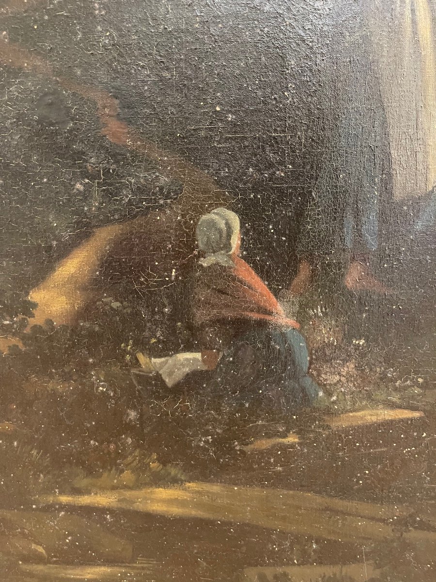 The Washerwomen, Large Oil On Canvas-photo-5