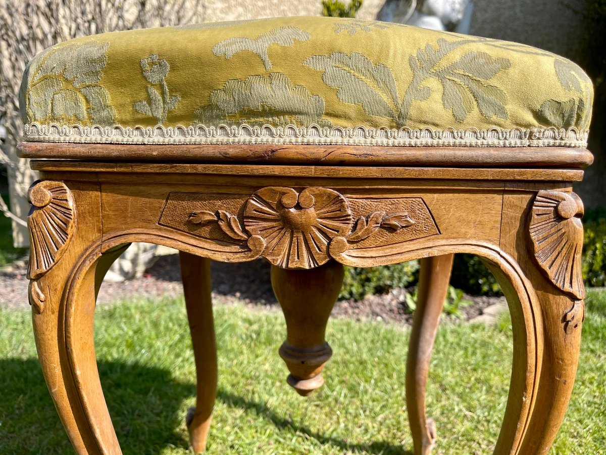 Tabouret de Piano en Noyer Style Louis XV-photo-2