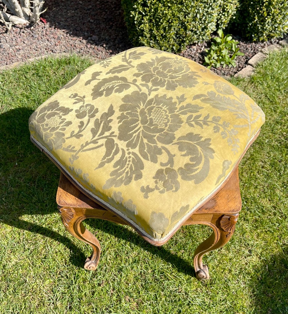 Tabouret de Piano en Noyer Style Louis XV-photo-4