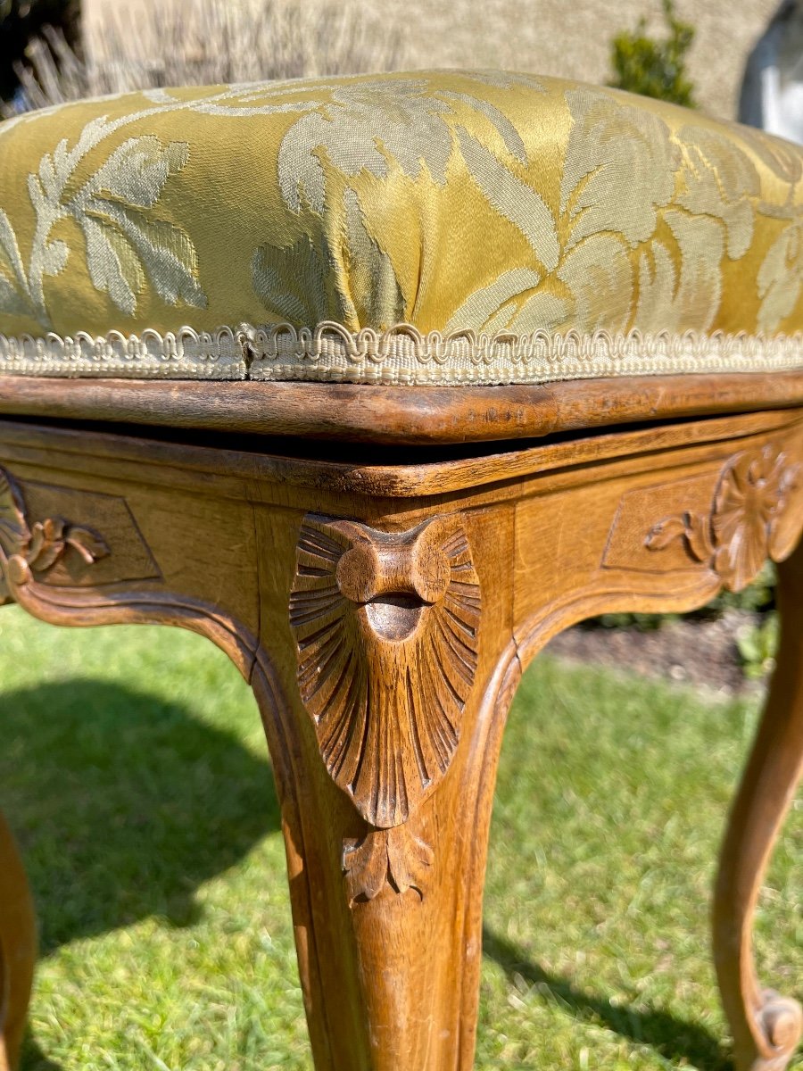 Tabouret de Piano en Noyer Style Louis XV-photo-2