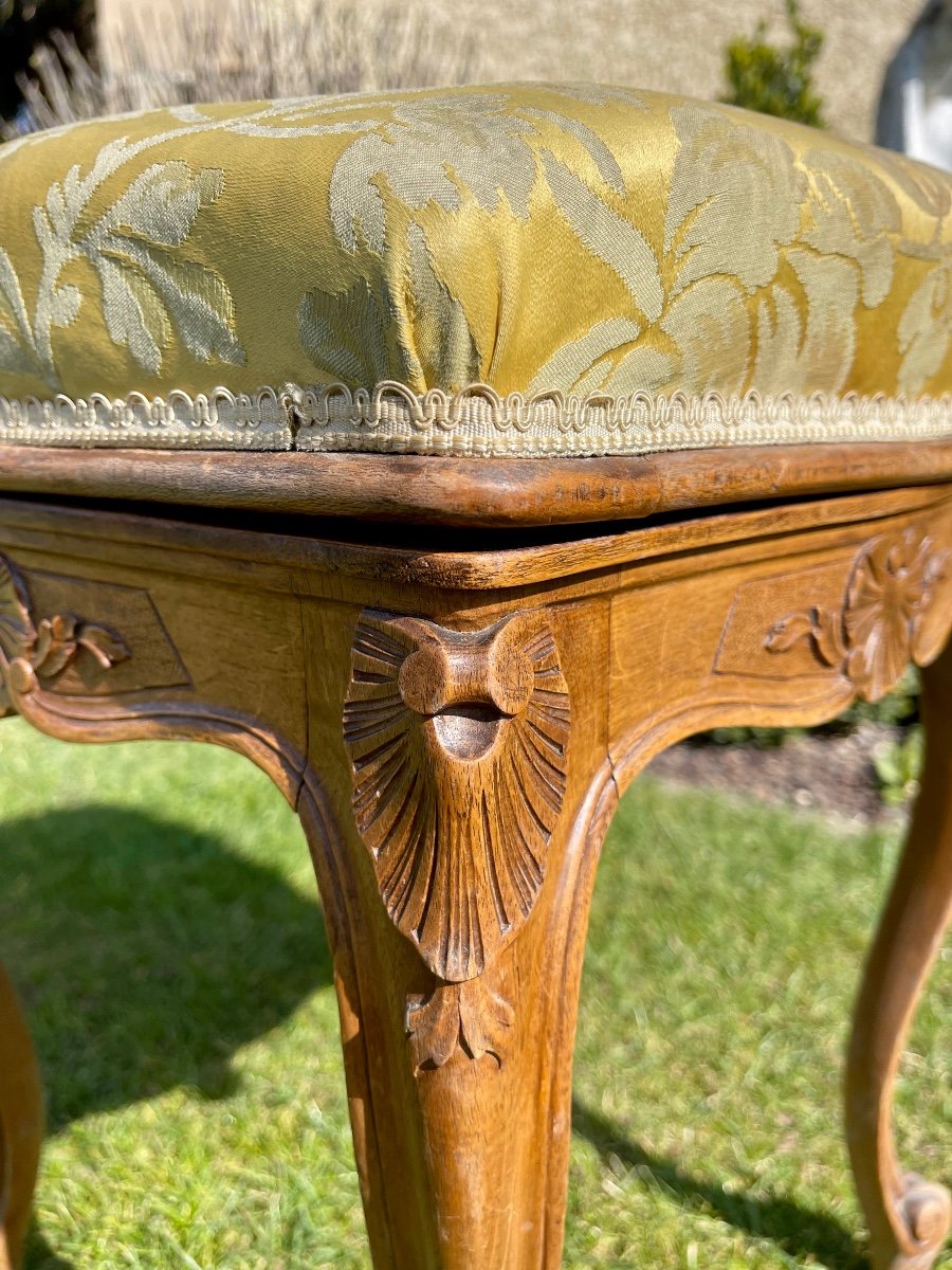 Louis XV Style Walnut Piano Stool-photo-2