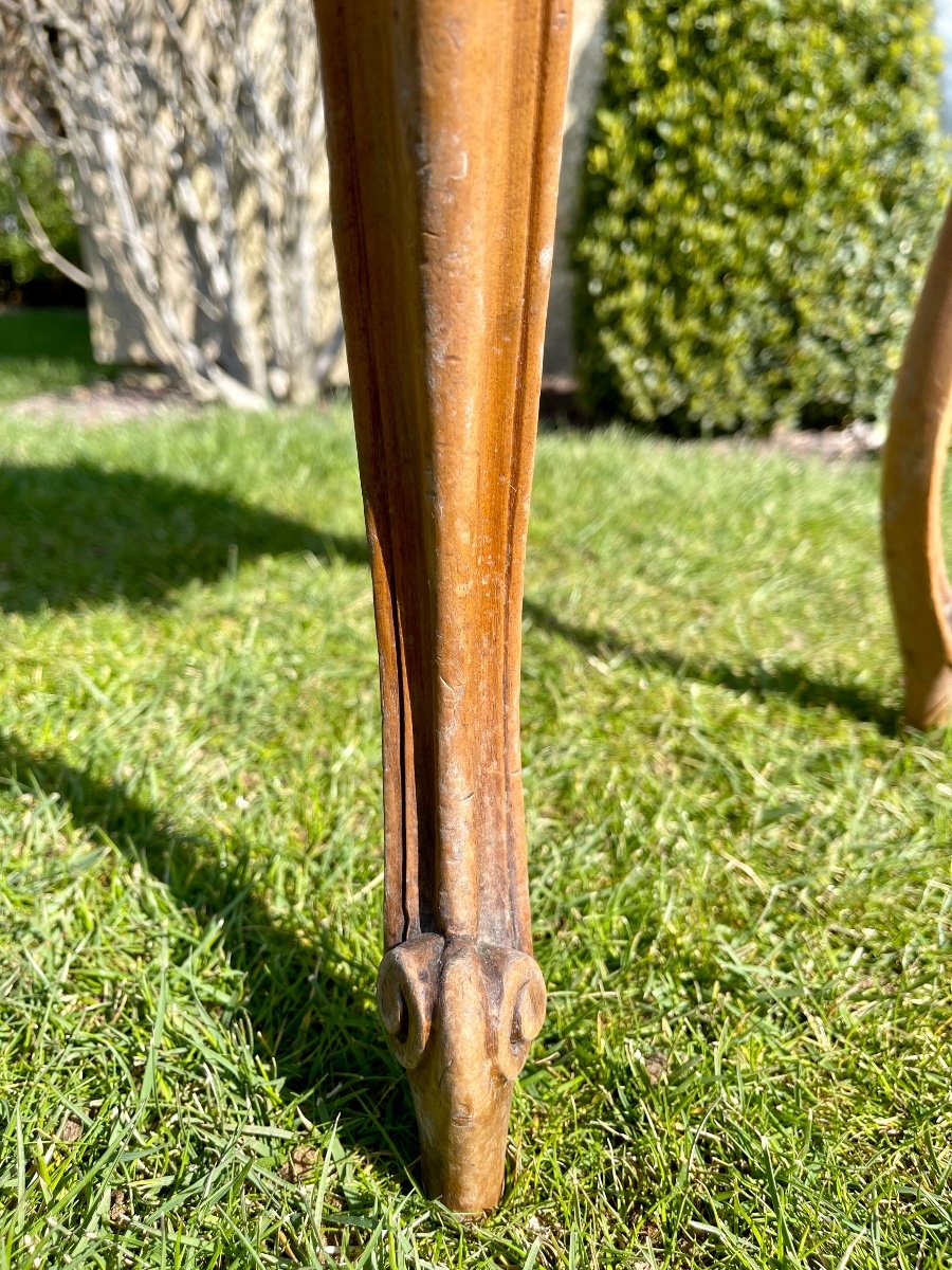 Tabouret de Piano en Noyer Style Louis XV-photo-3