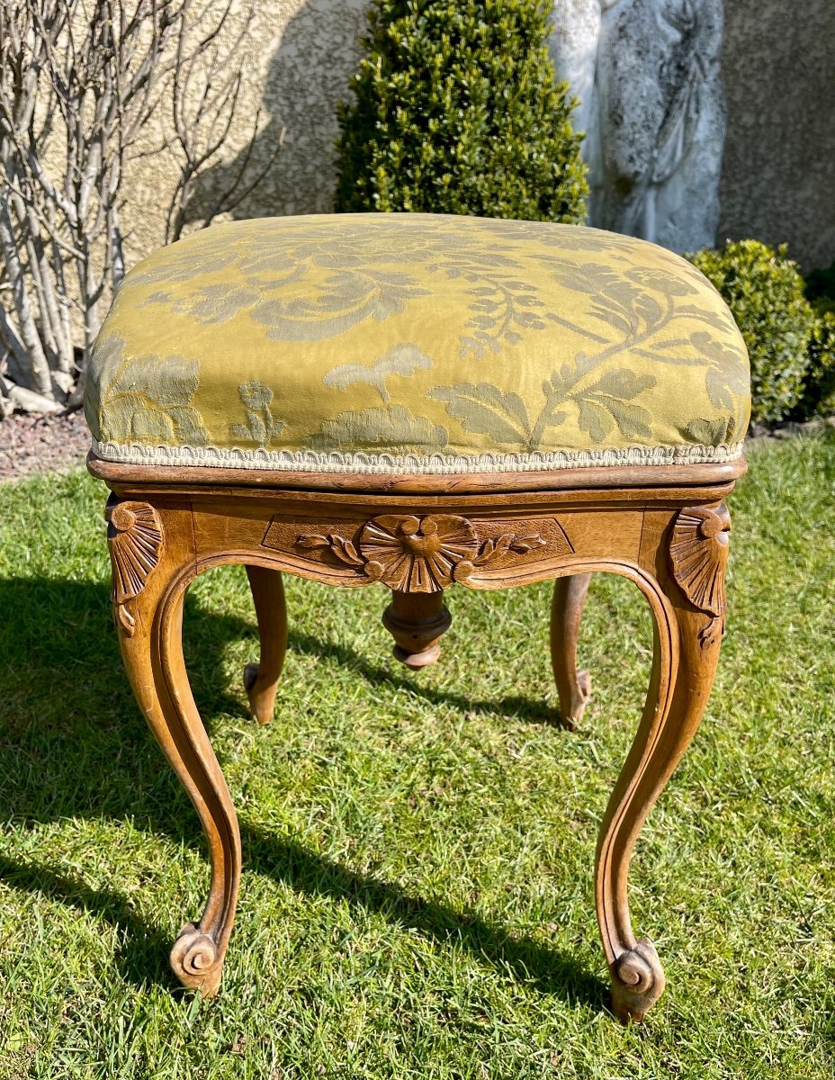 Tabouret de Piano en Noyer Style Louis XV