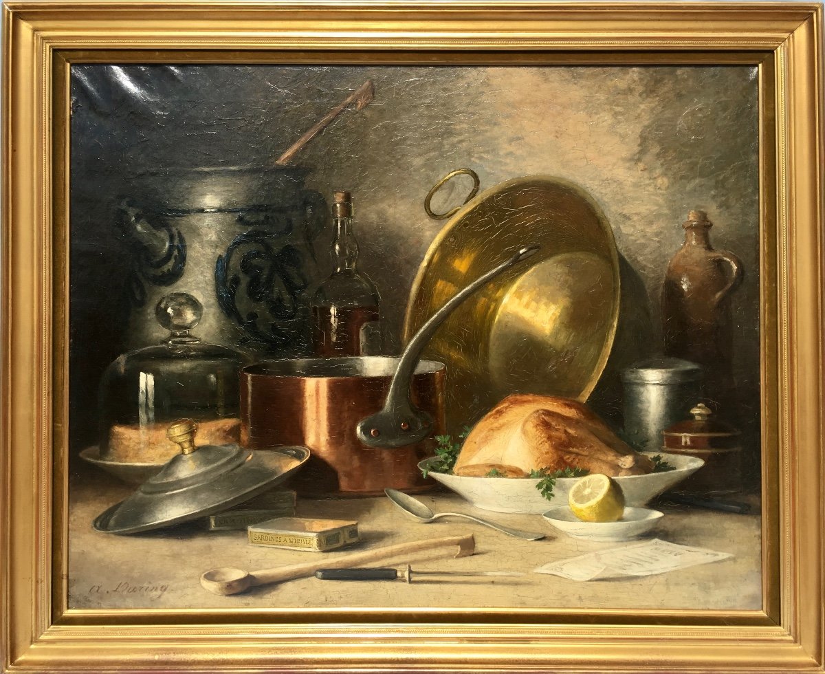 A. DURING - Nature Morte, Huile sur Toile