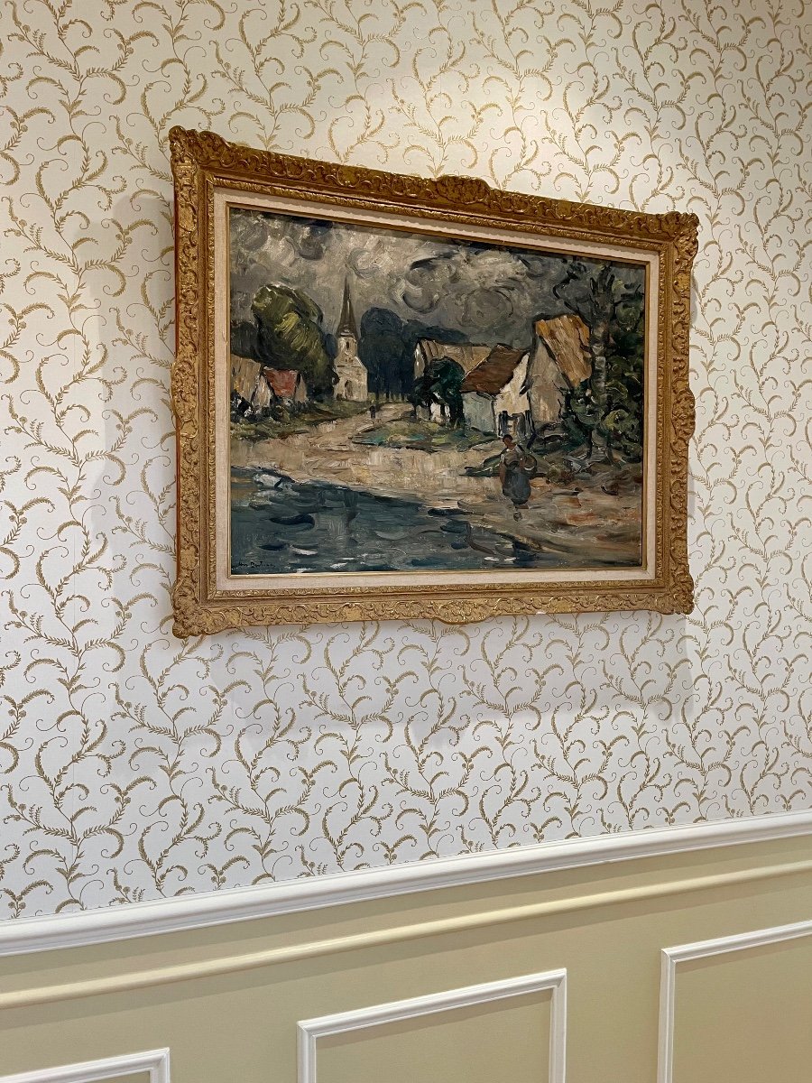 Abel BERTRAM - Scène de Village, Huile sur Toile-photo-7