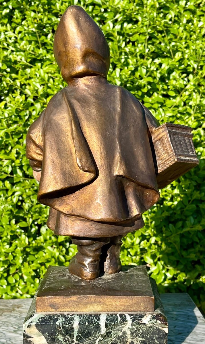 H. LEVASSEUR - Bronze, Petit écolier « Futur Sénateur »-photo-6