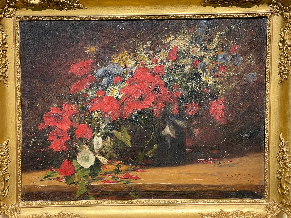 Tableau Bouquet De Fleurs  aux coquelicots  par Tancrède Bastet-photo-4