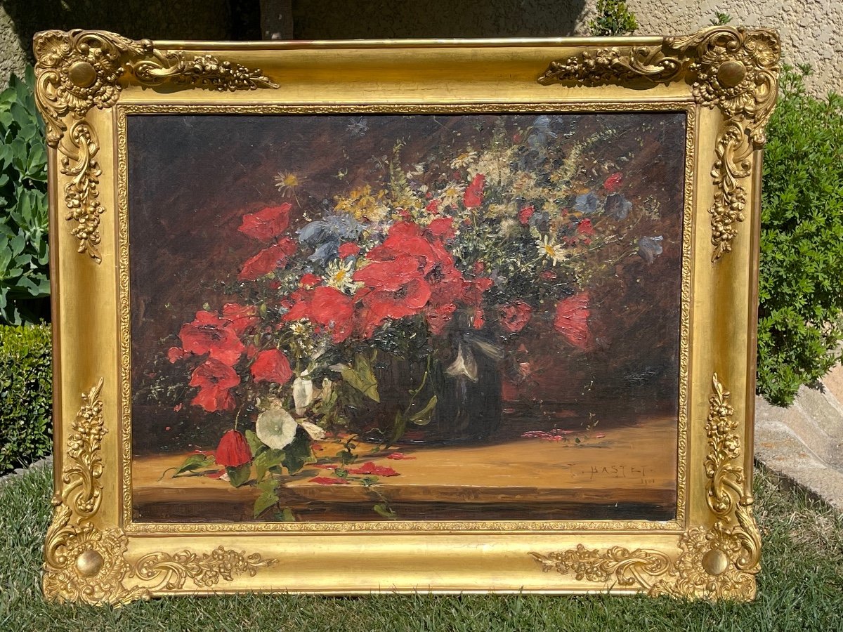 Tableau Bouquet De Fleurs  aux coquelicots  par Tancrède Bastet