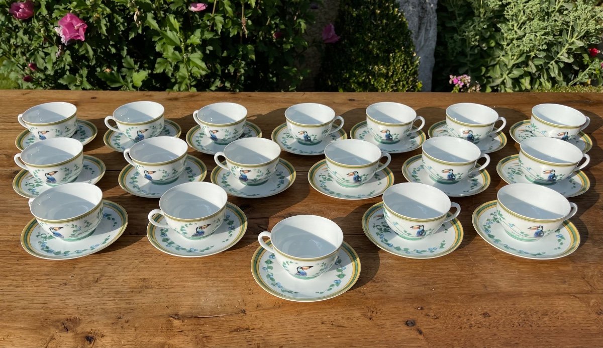 Hermès & Limoges - “toucans” Model Tea Service 36 Pieces-photo-2