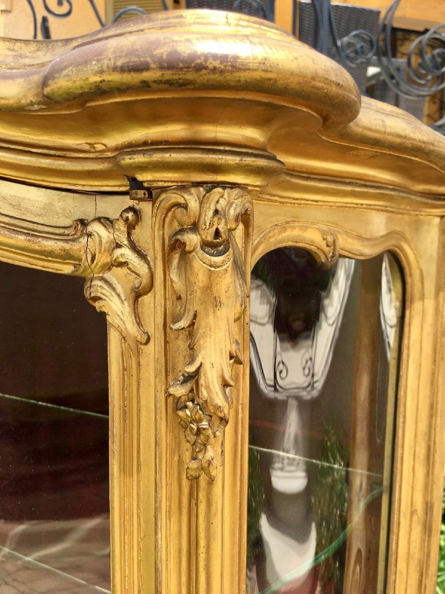 Vitrine Bois Doré d’époque Napoléon III de Style Louis XV -photo-4