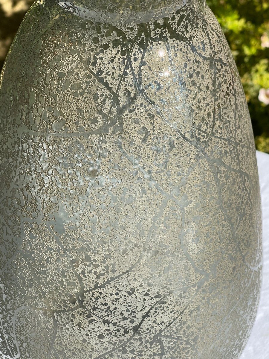 Daum Nancy France - Large Smoked Glass Vase-photo-1