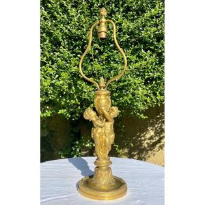 Lampe en Bronze Doré Style Louis XVI