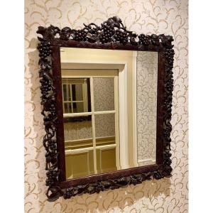 Carved Mirror With Bunches Of Grapes