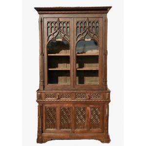 Gothic Style Oak Bookcase