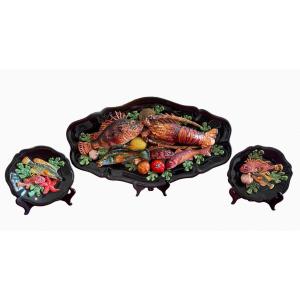 Vallauris - Set Of 3 Fish & Seafood Dishes