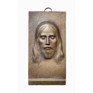 Louis Sosson - Bronze Plaque Representing Christ