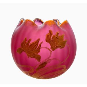 Attr. Montjoye - Glass Paste Ball Vase