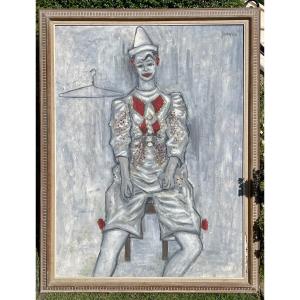 Jacques CHERIX - Le Petit Clown, Huile sur Toile