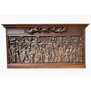 XVIth Century - Bas Relief In Carved Oak