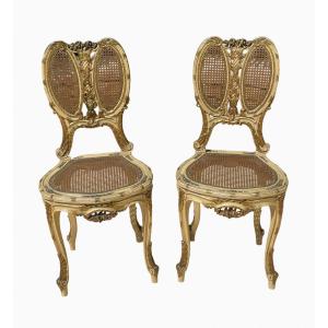 Paire de Chaises de Style Louis XV