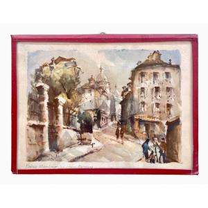 René Delame - Watercolor, Montmartre