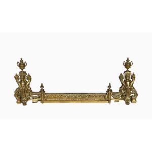 Andirons / Napoleon III Gilt Bronze Fireplace Adornment