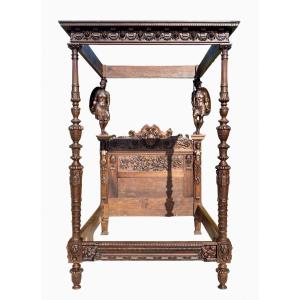 Henri-auguste Fourdinois - Four-poster Bed Said By François 1st