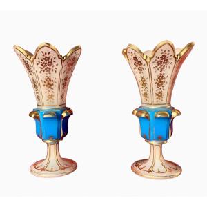 Paire de Vases en Opaline 