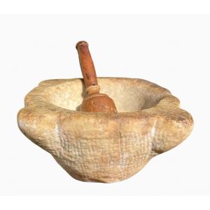 17th Century - Marble Mortar And Pestle