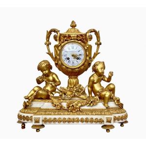 Monbro Aîné Son & Jacquier - Bronze Clock With Puttis 