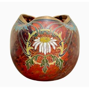 Legras - Ball Vase With Polylobed Neck 