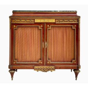 Louis XVI Style Cabinet In Mahogany And Bronze
