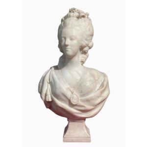 Buste en Marbre de Marie-Antoinette, H 81cm