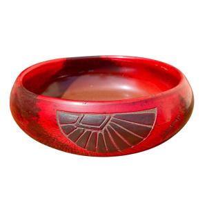 LEGRAS - Coupe en Verre rouge Art Déco