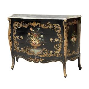 Commode Peinte Style Louis XV 