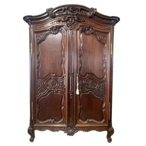 Louis XV Style Mahogany Wedding Armoire