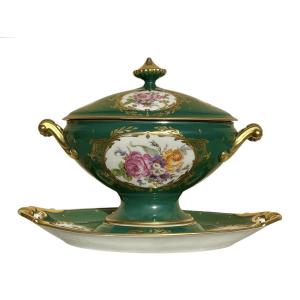 Limoges - Porcelain Tureen And Display Stand 